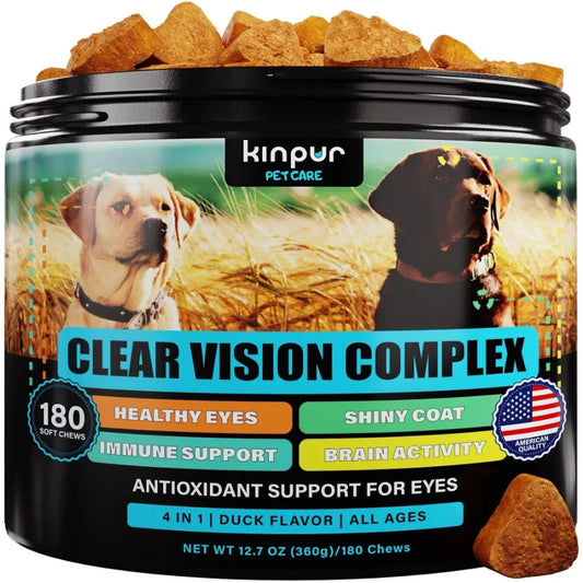 Eye Vitamins for Dogs – Complete Vision, Tear Stain & Immune Support Supplement with Carrot, Fish Oil & Lutein