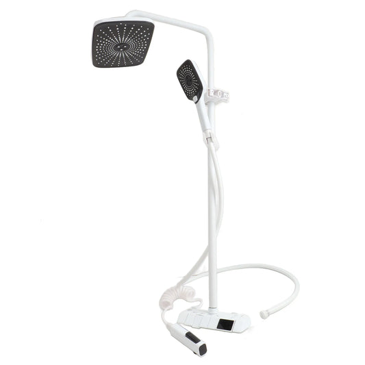 Premium Rainfall Shower Head Set with Handheld Sprayer – Push-Button Flow Control, NPT 1/2"
