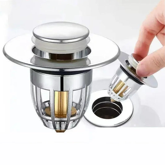 Pop-Up Basin Drain Filter Plug Stopper – Hair-Catcher & Strainer for Sink & Bathtub