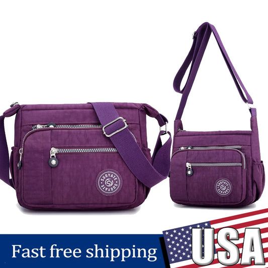 Women’s Waterproof Nylon Crossbody Bag — Casual Shoulder Messenger Purse for Travel & Daily Use