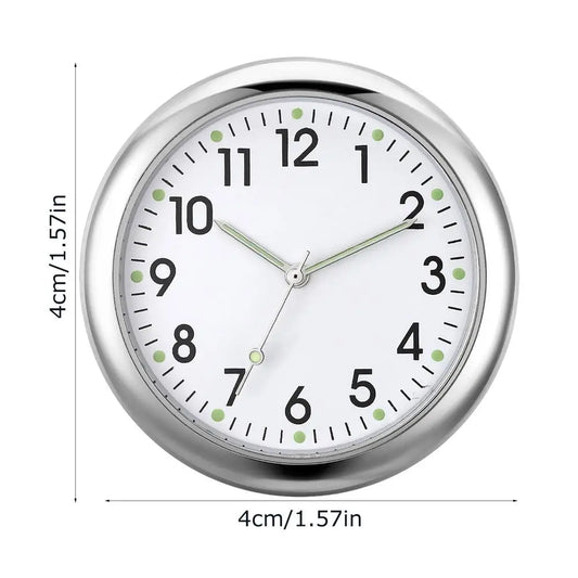 Fashionable car watch – glow-in-the-dark luminous mini dashboard clock with night light, stick-on design for vehicle accessories