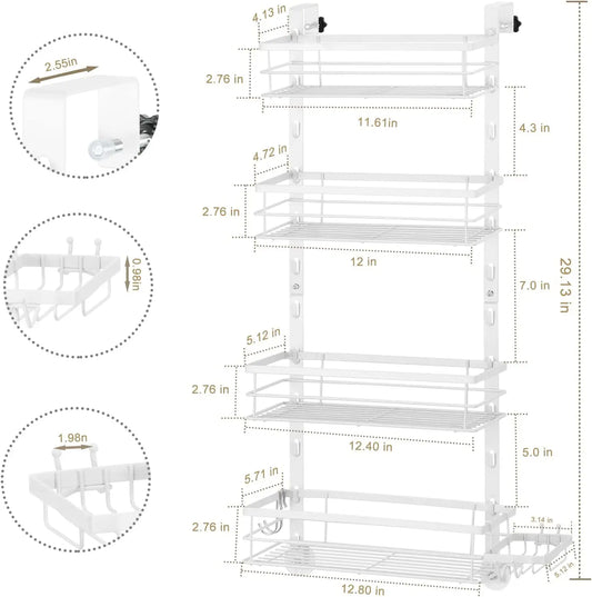 Behind-the-Door Waterproof & Rust-Proof Bathroom Basket – Over-Door Storage Organizer