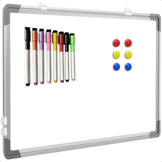 16″×12″ Portable Magnetic Dry Erase Whiteboard – Includes 8 Markers & 6 Magnets 🧲🖊️