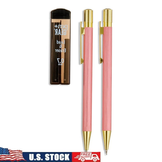 Mechanical Pencil Set 0.7 mm – Smooth Writing, No-Smudge Graphite, Built-In Erasers with Pocket Clip (2-Pack)