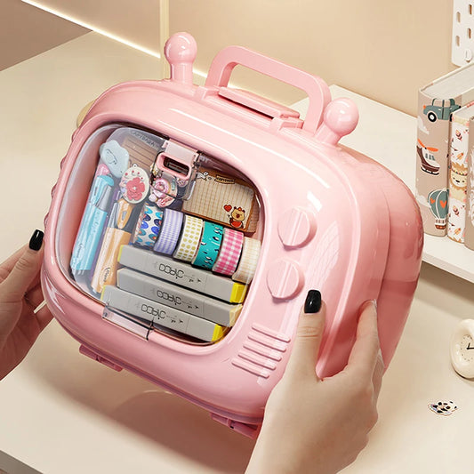 Large Capacity Desktop Storage Box – Multi-Compartment Organizer for Stationery & Accessories