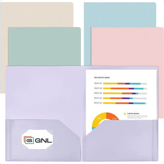 Heavy-Duty Plastic Folders – 5-Pack Muted Pastel 2-Pocket File Folders, Letter Size (8.5" x 11") 🌸