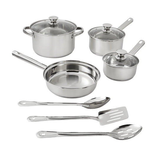 Premium 10-Piece Stainless Steel Nonstick Cookware Set – Everyday Durability & Style