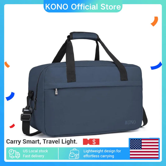 KONO 40×20×25 Cabin Bag for Ryanair – Underseat Carry-On Travel Duffel (20L Lightweight Hand Luggage)