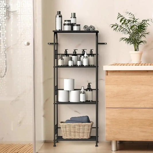 4-Tier Kitchen Rack with Wheels – Metal Shelving for Microwave & Storage - PulinGO