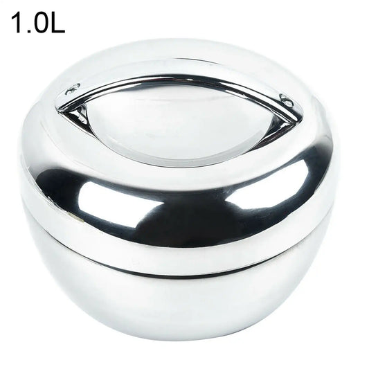 Portable Stainless Steel Thermo-Insulated Food Container – Round Bento Lunch Box (SCVD889)
