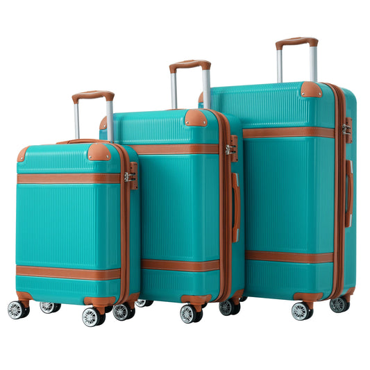 3-Piece Expandable Luggage Set (20”-24”-28”) – Lightweight Rolling Suitcases with 8 Spinner Wheels & TSA Lock