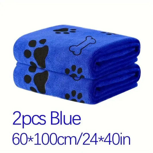 Quick-Dry Microfiber Dog Bath Towel – Soft, Super Absorbent Pet Grooming Towel Set (2 pcs) 🐾