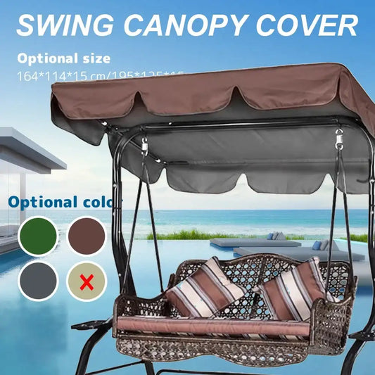 “6000D Waterproof Chair Awning Top – Ruffled Outdoor Swing Seat Cover”