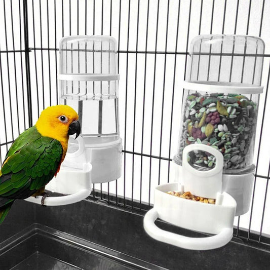 Bird Water Drinker & Feeder Container – Cage Dispenser for Parrots, Squirrels & Small Birds, Food & Water Box Accessory