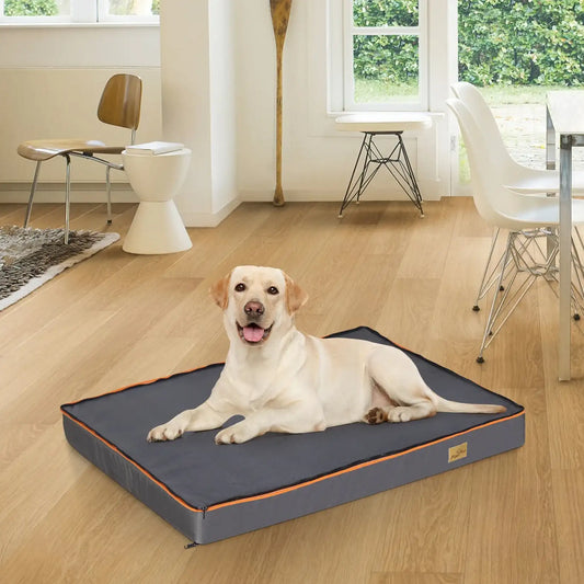 Large Orthopedic Dog Bed – Padded Foam Cushion Pet Bed with Washable Cover & Support Pillow for Dogs”
