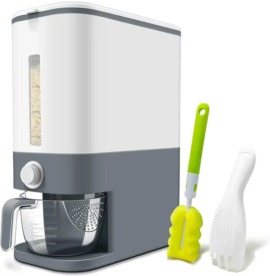 “25 lbs Rice Dispenser – Large Dry Food Storage Container with Measuring Cup, BPA-Free Kitchen Pantry Organizer”