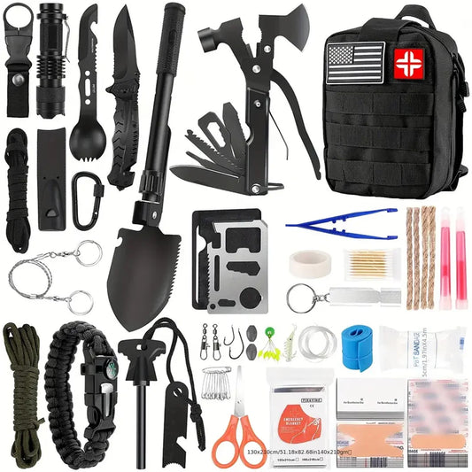 14-in-1 Camping & Survival Kit – Outdoor Emergency Gear with First Aid, Self-Defense & Tools 🏕️🛠️