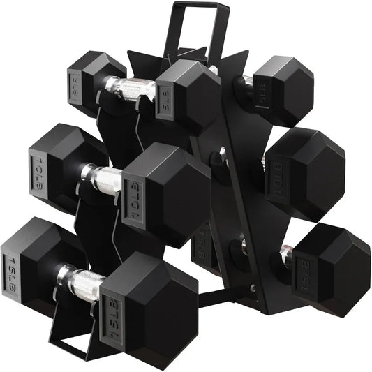 BalanceFrom Premium Rubber Encased Hex Dumbbell Sets – 46LB, 60LB, and 100LB Options for Home & Gym Training