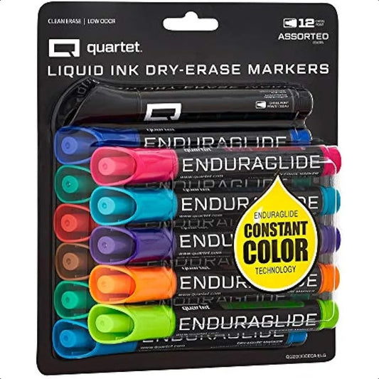 Dry Erase Markers – EnduraGlide Whiteboard Pens with Chisel Tip for Teachers, Home, School & Office