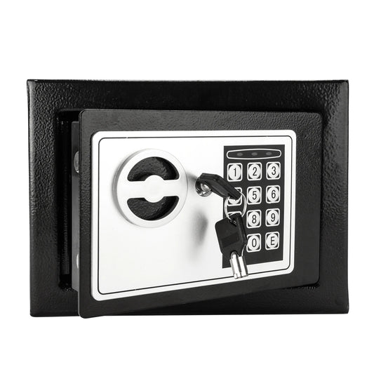 Mini Wall-Mount Electronic Code Safe Box – Black Steel 17EF Security Case for Home & Office 🔒🏠