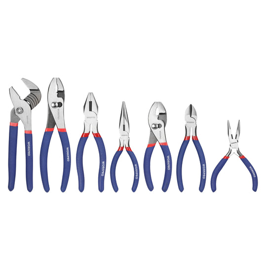 WORKPRO 7-Piece Pliers Set – Groove Joint, Long Nose, Slip Joint, Linesman & Diagonal Pliers for DIY / Home Use