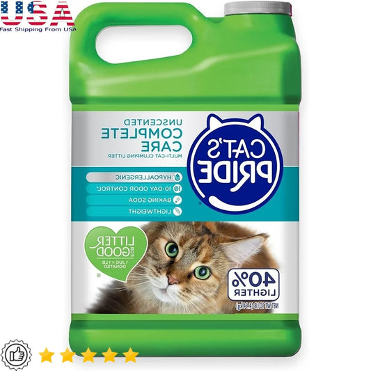Premium Lightweight Clumping Cat Litter – Hypoallergenic, Unscented Multi-Cat Formula with 10-Day Odor Control