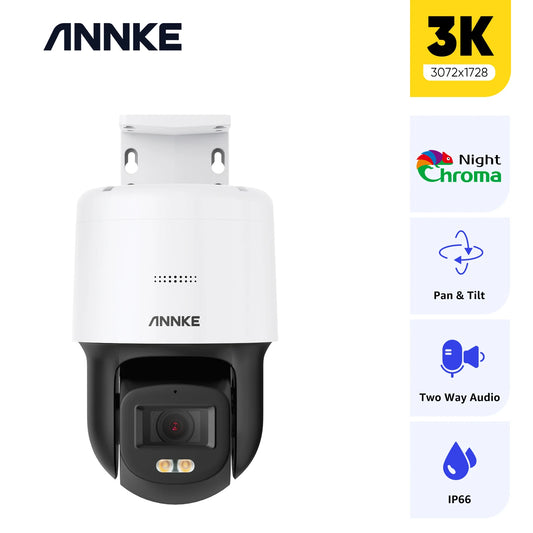 ANNKE 6MP PoE Outdoor Security Camera – Full-Color Night Vision, 2-Way Audio & 2.8mm Lens Surveillance for NVR Systems