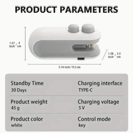 16W Mini USB Vacuum Food Sealer – Dual Heat Seal & Cutter, 300mAh Battery, Portable Packer for Snacks & Meats 🥩⚡
