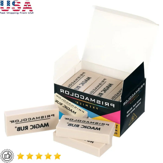 Magic Rub Vinyl Stick Erasers – 12-Pack Premium Art Erasers for Graphite & Ink