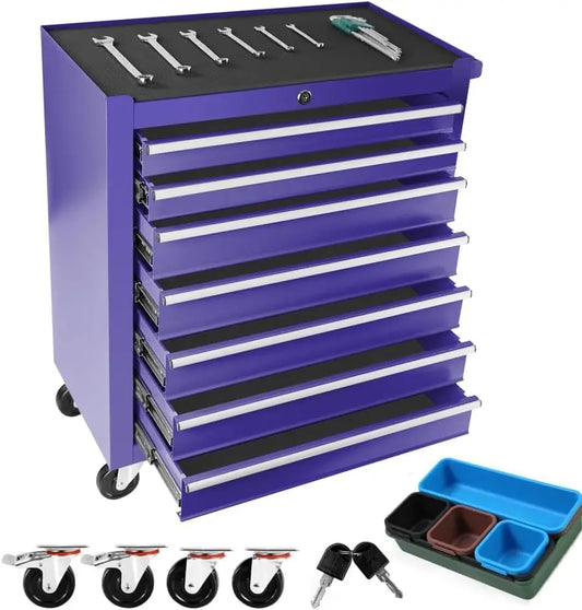 “Metal Rolling Tool Box with 5 Drawers – Heavy-Duty Tool Storage Cabinet with Wheels for Garage & Workshop”