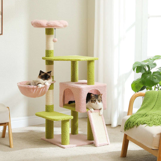 Flower Cat Tree – Multi-Level Cat Tower with Sisal-Covered Scratching Posts, Cute Cat Condo & Top Perch for Indoor Small & Medium Cats