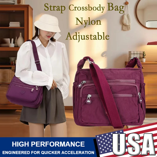 High-Capacity Waterproof Nylon Shoulder Bag – Casual Crossbody Handbag for Women