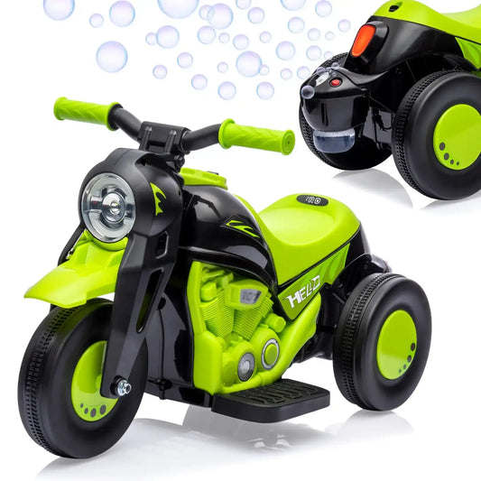 Battery-Powered 6V Kids Ride-On Bubble Motorcycle with LED Headlights & Music – Ages 2-5