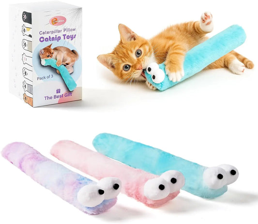 3-Pack Catnip Pillow Kick Sticks – Soft & Durable Cat Toys with Crinkle Sound, Interactive Play for Indoor Cats & Kittens