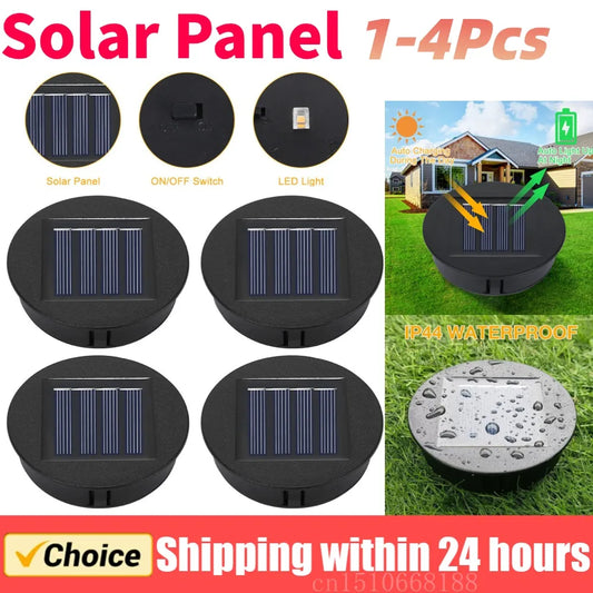 Solar Lantern Replacement Top (1–4PCS, 8cm) – Waterproof LED Solar Panel Lid Light for Outdoor Garden, Patio & Pathway Décor