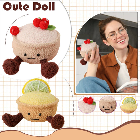 Thread Crochet Doll – Handmade Whimsical Stuffed Food Plush Toy with Cute Face, Squeezable & Decorative Crochet Plushie