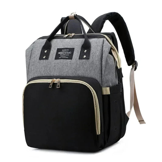 Portable Folding Crib Mommy Bag – Large-Capacity Travel Maternity Backpack for Baby Care
