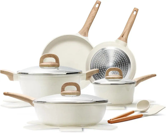 14-Piece Granite Nonstick Induction Cookware Set – Pots & Pans with Frying Pans & Saucepans