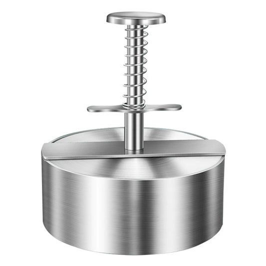 Stainless Steel Burger Patty Maker with Detachable Handle – Non-Stick Mold for Kitchen & Grilling