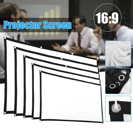 16:9 Portable Projector Curtain Screen – Foldable HD Display for Home, Outdoor & Office Use