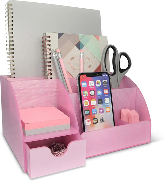 Multi-Compartment Desktop Organizer – 9-Slot Home & Office Shelf