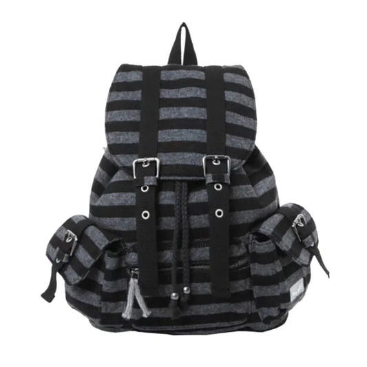 Retro Stripes School Backpack — Large-Capacity Unisex Student & Commuter Bag