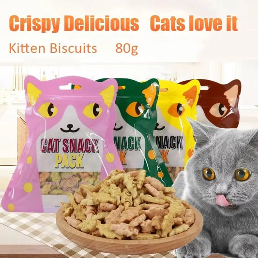 Gimcat Nutripockets Salmon Cat Treats – Salmon, Chicken & Tuna Crispy Biscuits for Cats