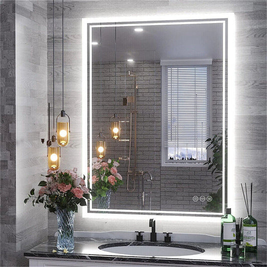 LED Bathroom Mirror – Backlit, Dimmable, Anti-Fog Makeup Mirror (IP65 Rated)