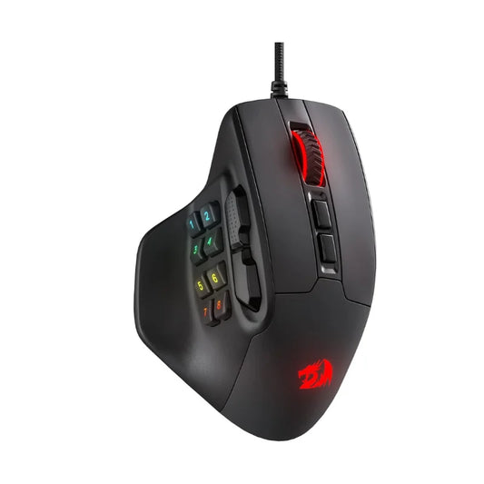 Redragon M811 Aatrox MMO Gaming Mouse – Wired RGB Optical Mouse with 15 Programmable Buttons & Ergonomic Natural Grip Design
