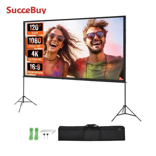 Vevor Portable Projection Screen Kit – 16:9 HD/4K, Tripod Stand for 100″, 120″ or 150″ Viewing