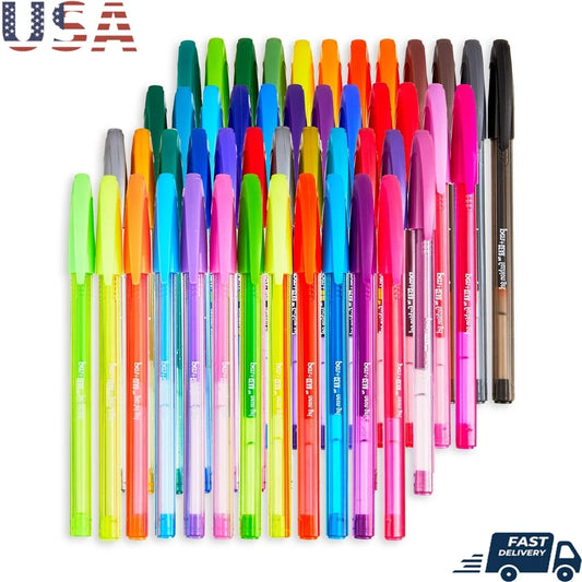 48-Count Gel Stick Pens – 0.7mm Smooth Medium Tip with Glitter, Neon, Pastel & Metallic Colors – Quick-Dry Ink Set