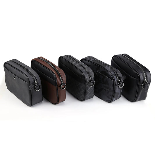 Classic Leather Crossbody Satchel for Men – Minimalist Travel & Work Shoulder Bag