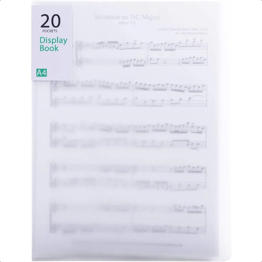Plastic Presentation Book – 20-Pocket Portfolio Folder with Clear Sleeves for Reports & Documents 🗂️