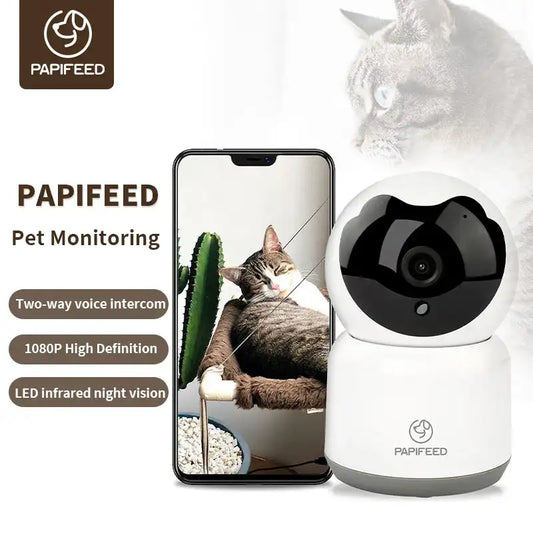 PAFI Feed WiFi Pet Feeding & 1080p Indoor Camera – Interactive 360° Pet Monitor for Cats & Dogs 🐾